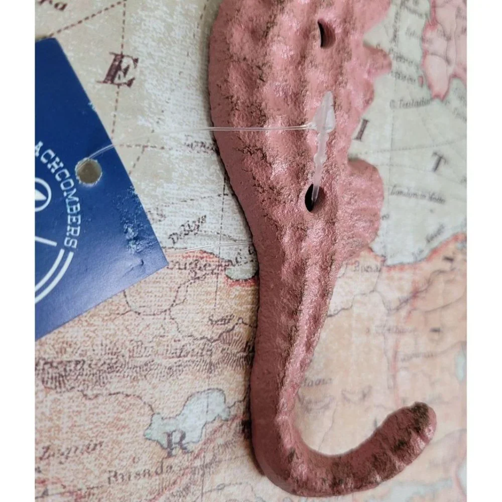 Cast Iron Seahorse Wall Hook Pink